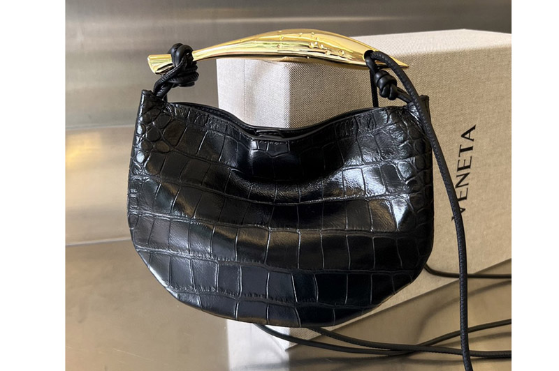 Bottega Veneta 757824 Mini Sardine cross-body bag in Black Leather