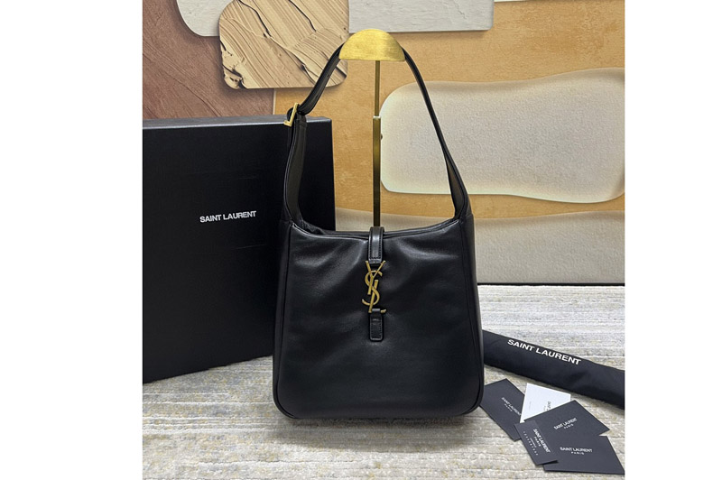 Saint Laurent 763480 YSL LE 5 A 7 SUPPLE SMALL bag IN Black PADDED LAMBSKIN