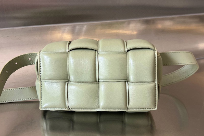 Bottega Veneta 710075 Padded Casette Belt Bag in Travertine Leather