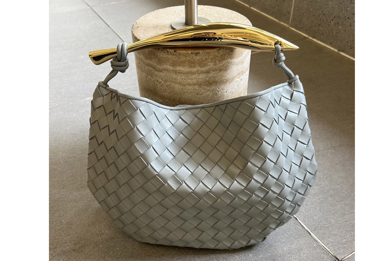 Bottega Veneta 716082 Sardine top handle Bag in Gray Leather