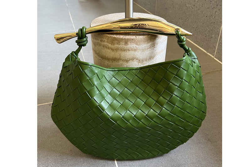 Bottega Veneta 716082 Sardine top handle Bag in Green Leather