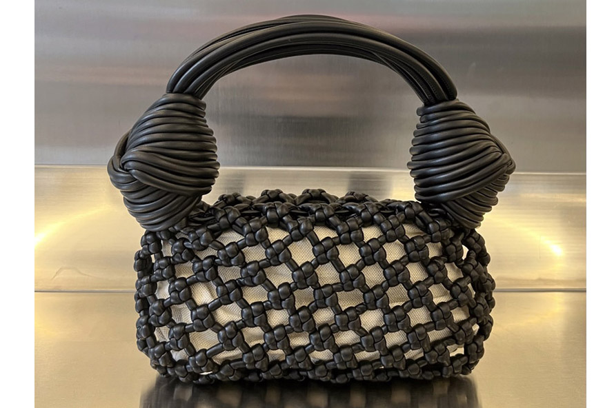 Bottega Veneta 717151 Double Knot Jodie Bag in Black Leather