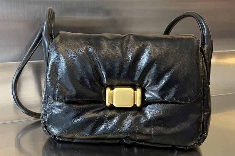 Bottega Veneta 717237 Pad Crossbody Bag In Black Leather