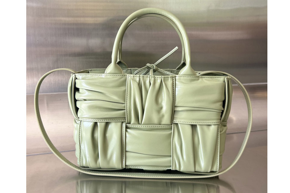 Bottega Veneta 729042 Mini Arco Tote Bag in Travertine Leather