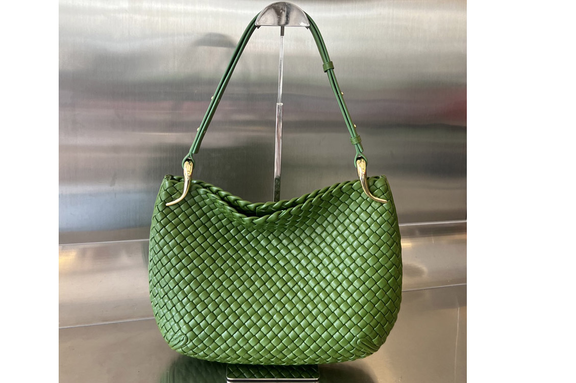 Bottega Veneta 730969 Clicker Shoulder Bag in Avocado Leather