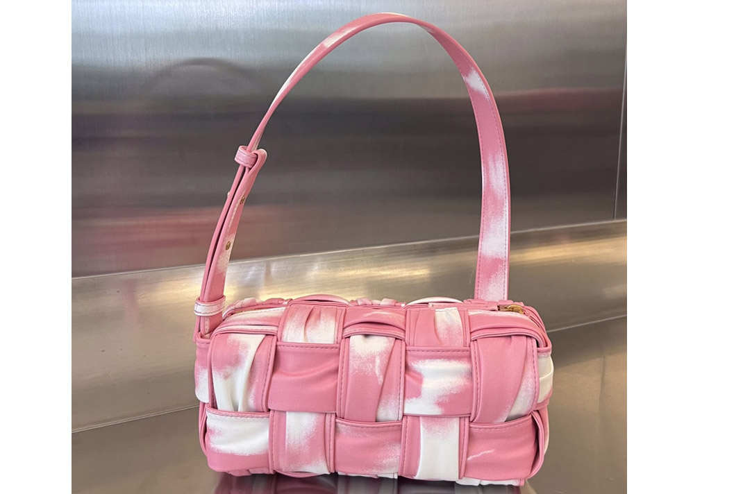 Bottega Veneta 736233 Small Brick Cassette Bag in Pink Leather