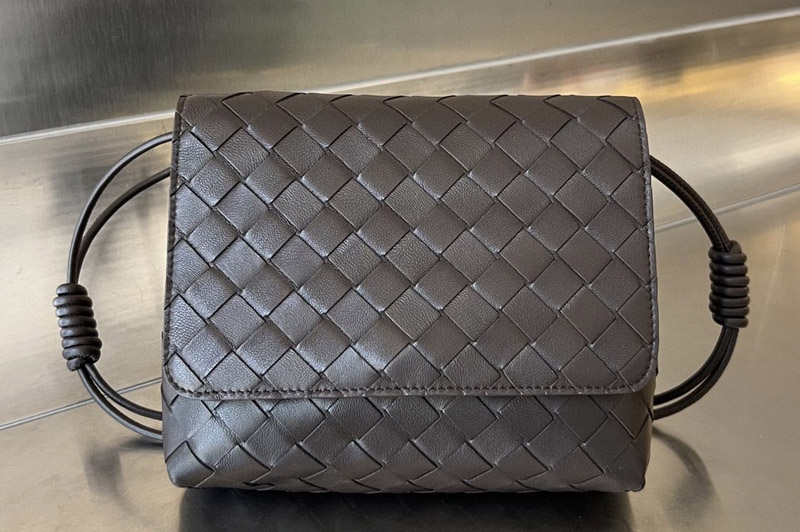 Bottega Veneta 741897 Mini Intrecciato Cross-Body Bag in Fondant Intrecciato leather