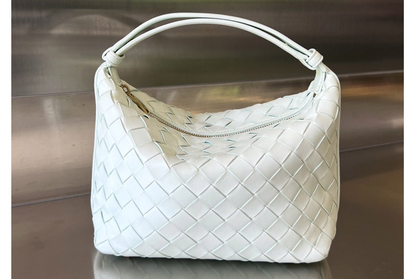 Bottega Veneta 754443 Mini Wallace Bag in White Leather