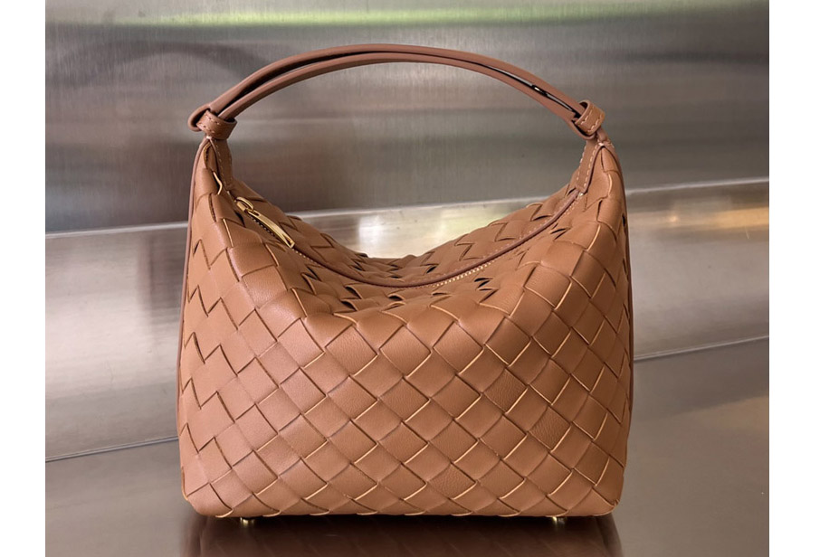 Bottega Veneta 754443 Mini Wallace Bag in Wood Leather