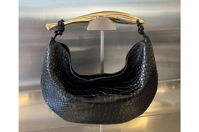 Bottega Veneta 754657 Sardine top handle Bag in Black Leather