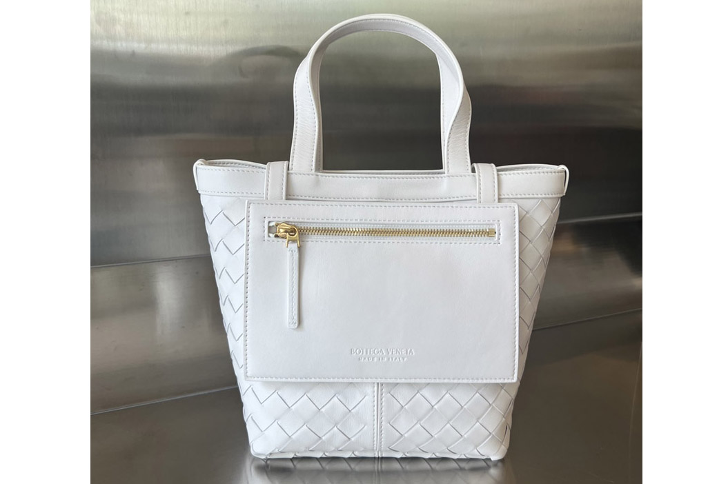 Bottega Veneta 754916 Small Flip Flap Bag in White Leather