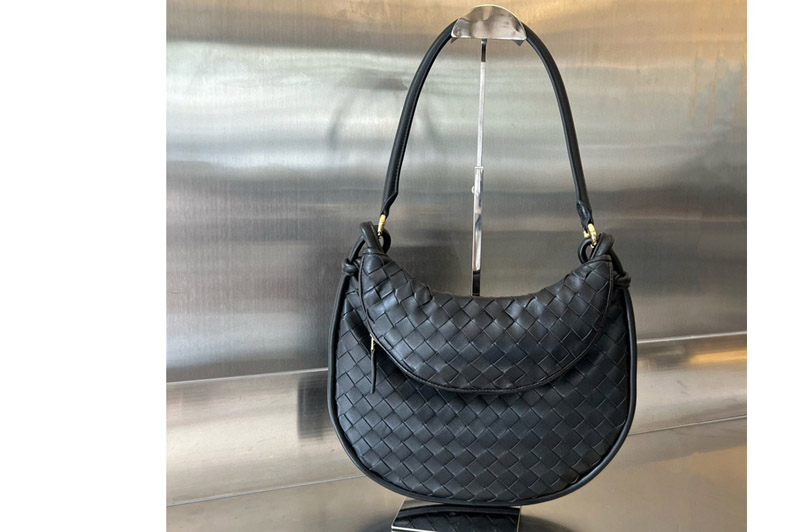 Bottega Veneta 764281 Medium Gemelli Shoulder bag In Black Leather