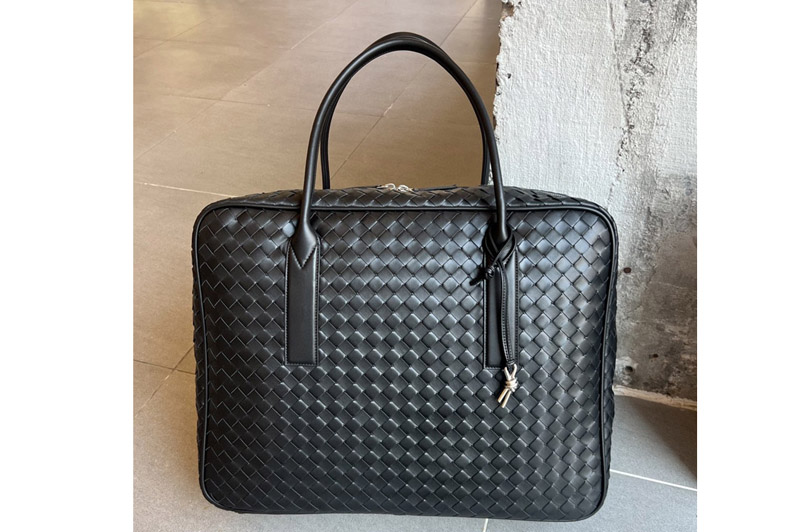 Bottega Veneta 765620 Getaway Large Weekender bag Bag in Black Intrecciato Leather