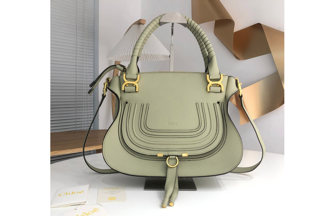 Chloe Marcie Double Carry Bag in Avocado Leather