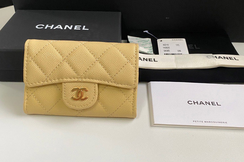 CC AP0214 Classic Card Holder in Yellow Leather