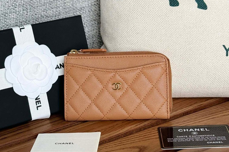 CC AP3179 Classic Zipped Card Holder in Brown Leather