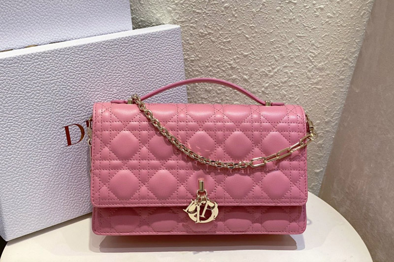 Dior M0997 Christian Dior Miss Dior Top Handle bag in Melocoton Pink Cannage Lambskin
