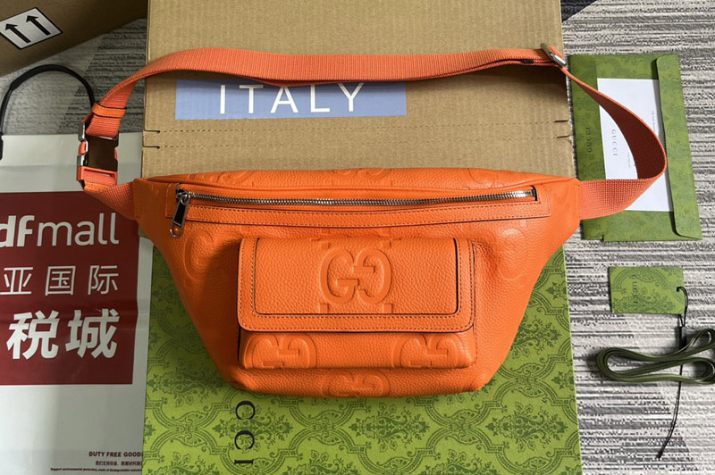Gucci 645093 jumbo GG belt bag in Orange jumbo GG leather