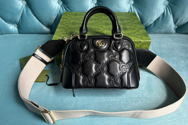 Gucci ‎727793 GG Matelasse Handbag in Black GG Matelassé leather