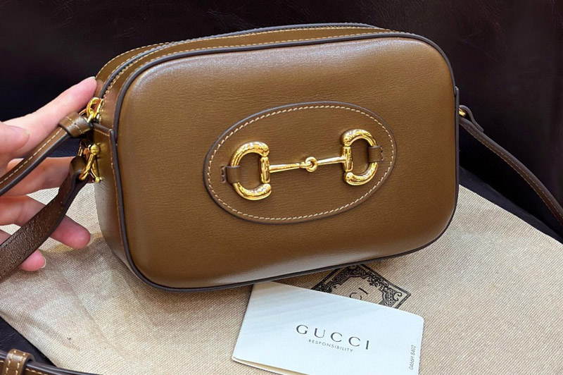 Gucci 760196 Gucci 1955 Horsebit small shoulder bag in Brown leather