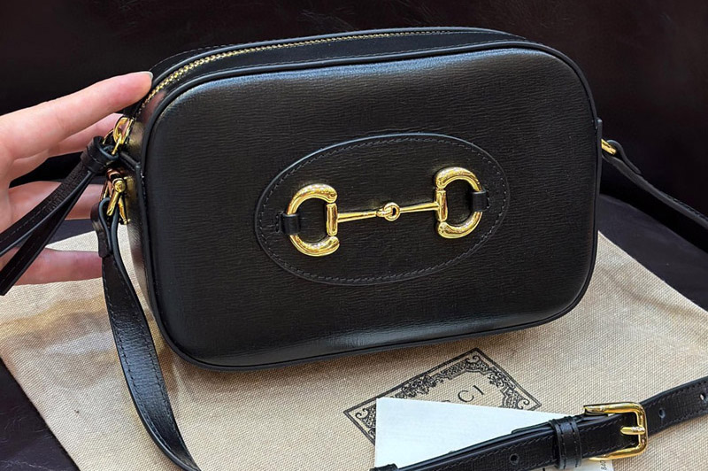 Gucci 760196 Gucci 1955 Horsebit small shoulder bag in Black leather
