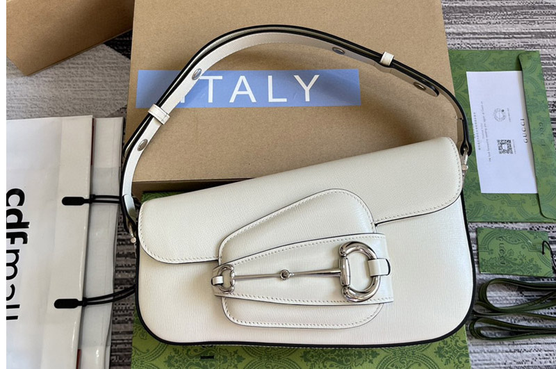Gucci 764155 Gucci Horsebit 1955 shoulder bag in White Leather