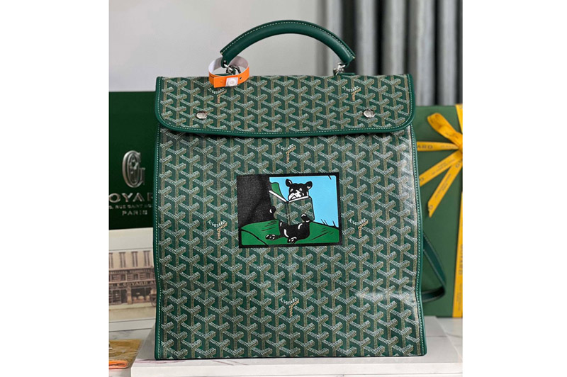 Goyard Saint Leger backpack in Green Goyardine Canvas
