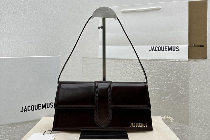 Jacquemus Long flap bag in Black Leather