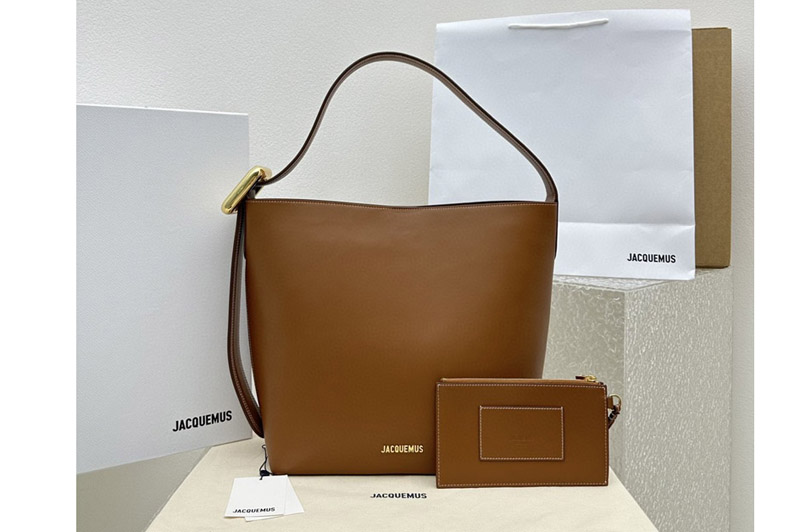 Jacquemus Big Bucket bag in Brown Leather