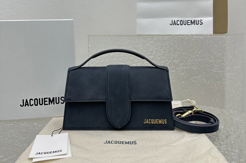 Jacquemus Crossbody flap bag in Navy Blue Suede