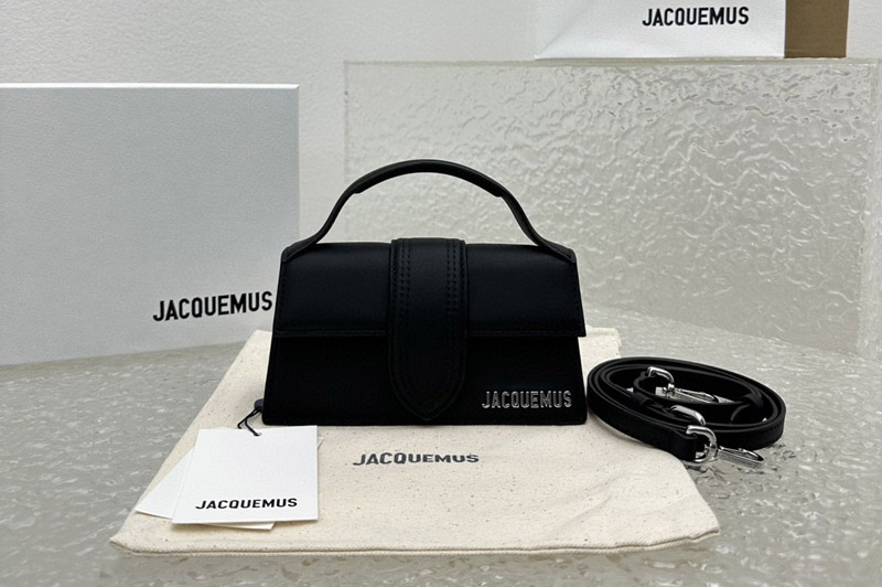 Jacquemus Small handbag with adjustable crossbody strap in Black Leather