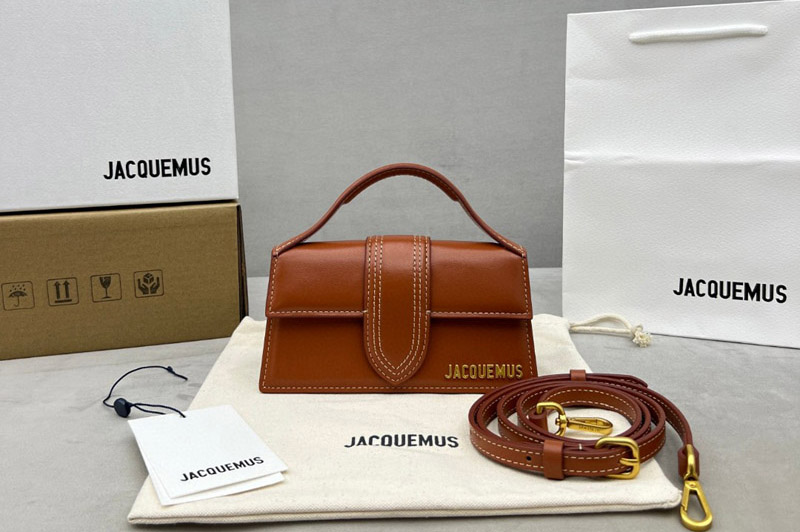 Jacquemus Small handbag with adjustable crossbody strap in Brown Leather