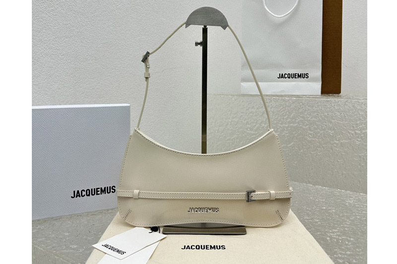Jacquemus Beaded shoulder bag in White Leather