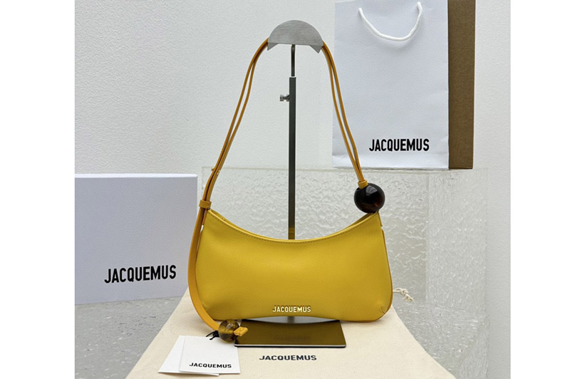 Jacquemus Beaded shoulder bag in Yellow Leather