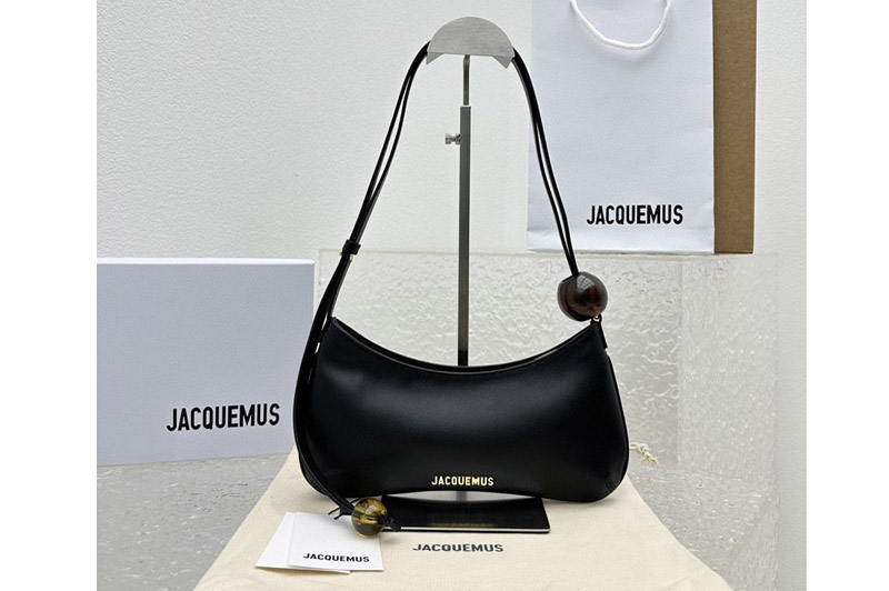 Jacquemus Beaded shoulder bag in Black Leather