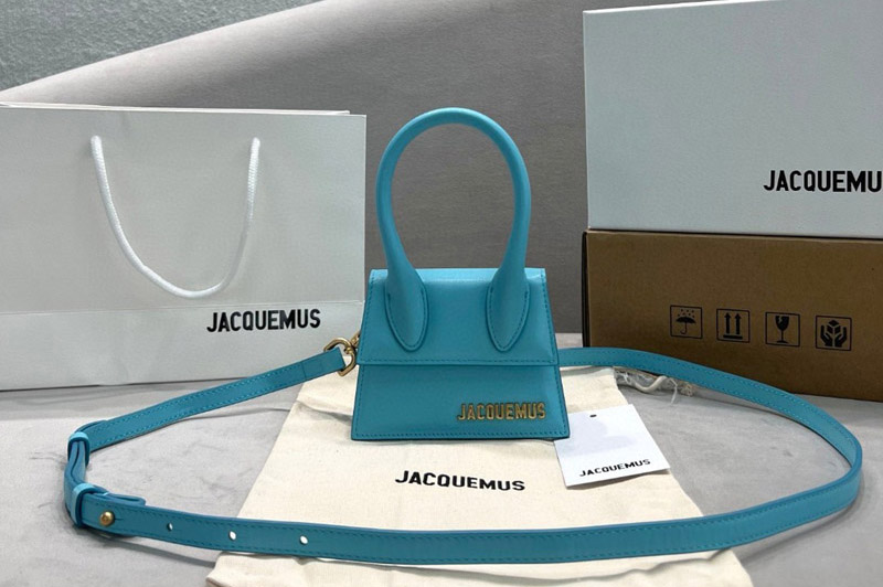 Jacquemus Signature mini handbag in Sky Blue Leather