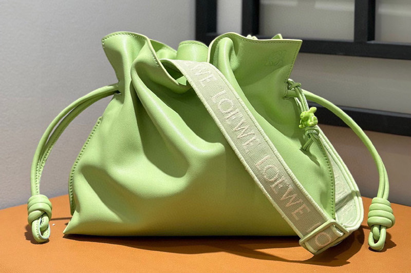 Loewe Flamenco clutch Bag in Lime Green nappa calfskin