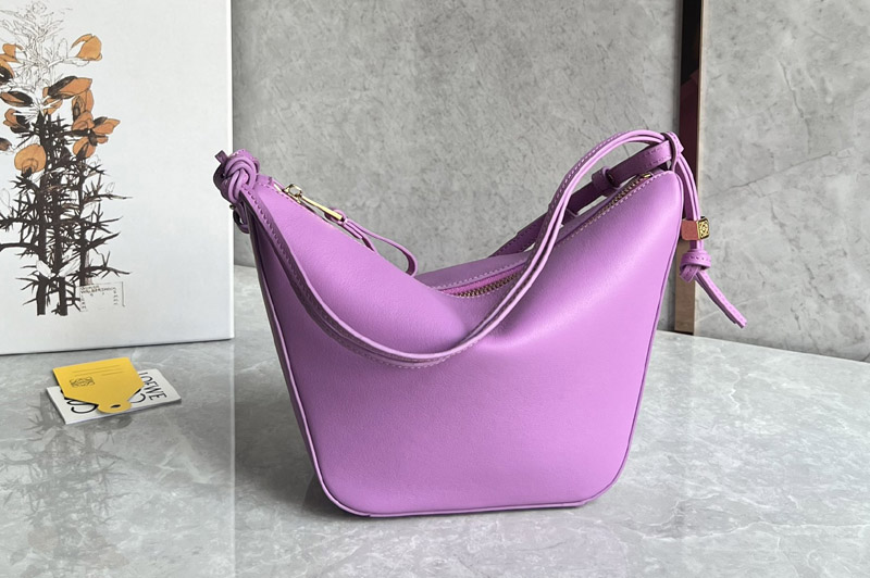 Loewe Mini Hammock Hobo bag in Purple classic calfskin