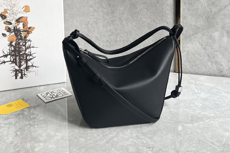 Loewe Mini Hammock Hobo bag in Black classic calfskin