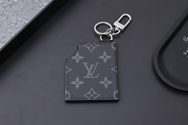 Louis Vuitton M01478 LV Chocolate Bar Figurine Key Holder And Bag Charm in Monogram Eclipse Canvas