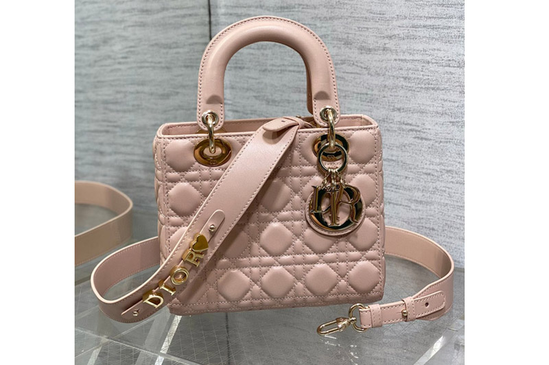 Dior M0538 Christian Dior Small Lady Dior My ABCDior bag in Pink Cannage Lambskin