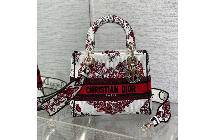 Dior M0565 Christian Dior Medium Lady D-Lite Bag in Multicolor Embroidery