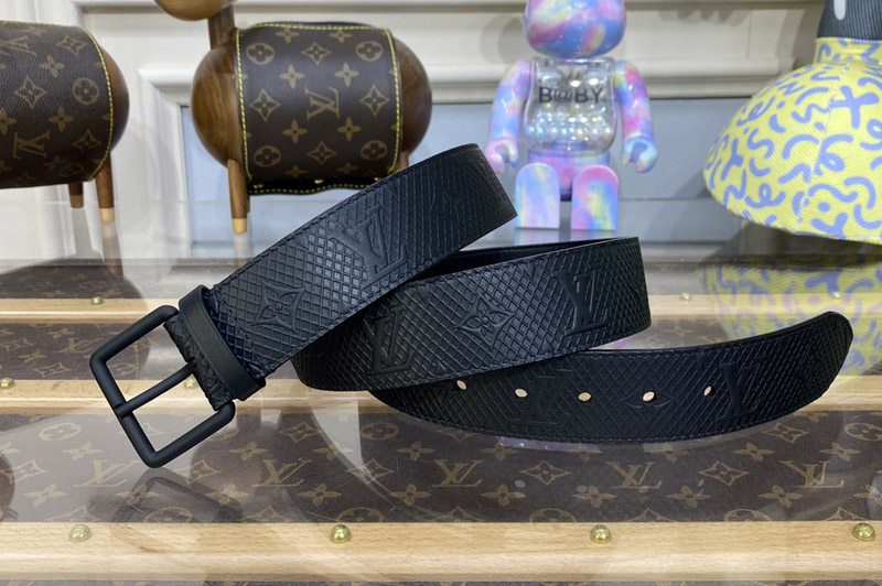 Louis Vuitton M0615Q LV Speaker 40MM Belt in Black calf leather