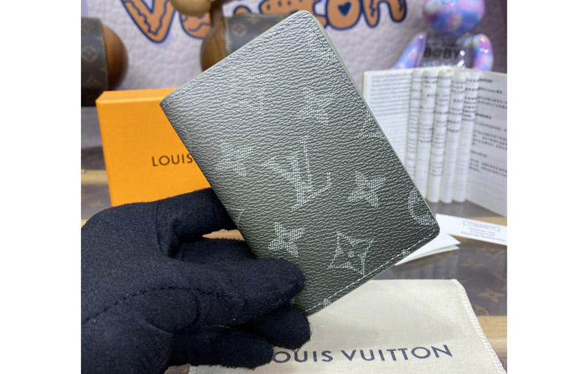 Louis Vuitton M11549 LV Pocket Organizer in Khaki Green Monogram Gradient coated canvas