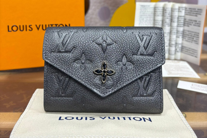 Louis Vuitton M12746 LV Victorine Wallet in Gun Metal Monogram Empreinte leather