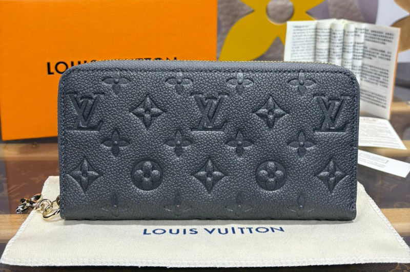 Louis Vuitton M12680 LV Zippy Wallet in Gun Metal Monogram Empreinte leather