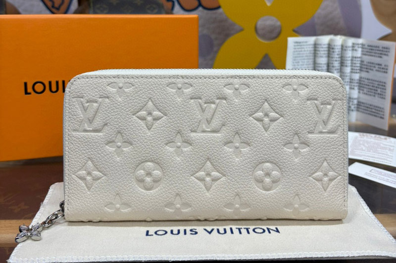 Louis Vuitton M12680 LV Zippy Wallet in Snow Monogram Empreinte leather