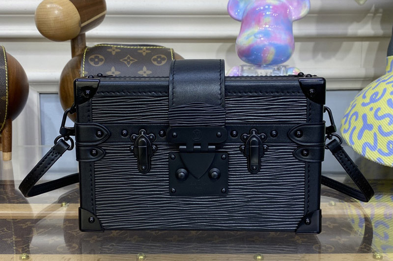 Louis Vuitton M59179 LV Petite Malle handbag in Black Epi Leather