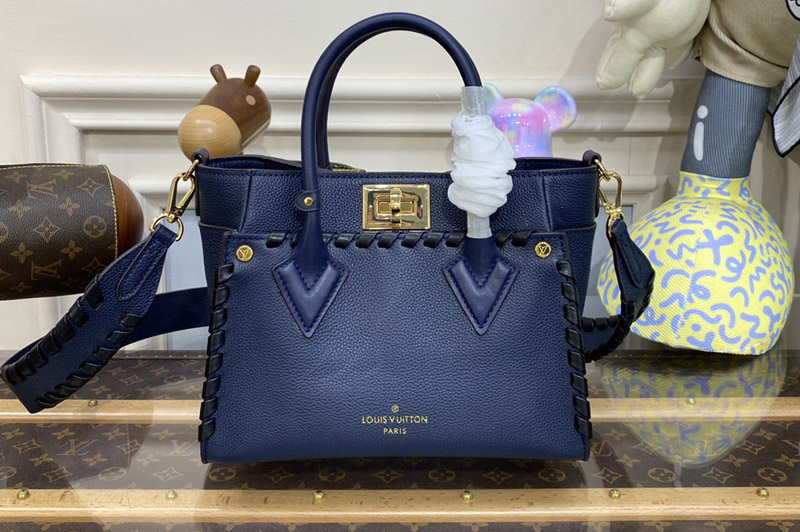 Louis Vuitton M21585 LV On My Side PM handbag in Navy Blue Calf leather