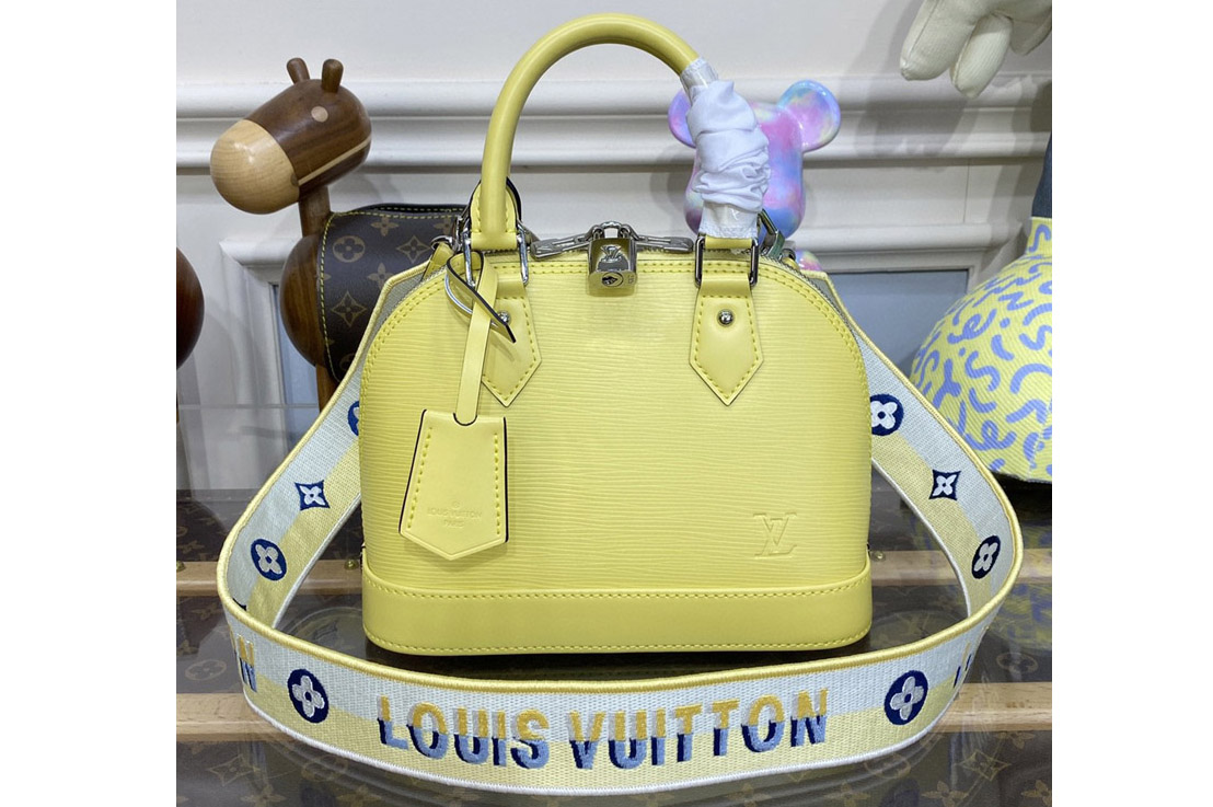 Louis Vuitton M21682 LV Alma BB handbag in Yellow Epi leather